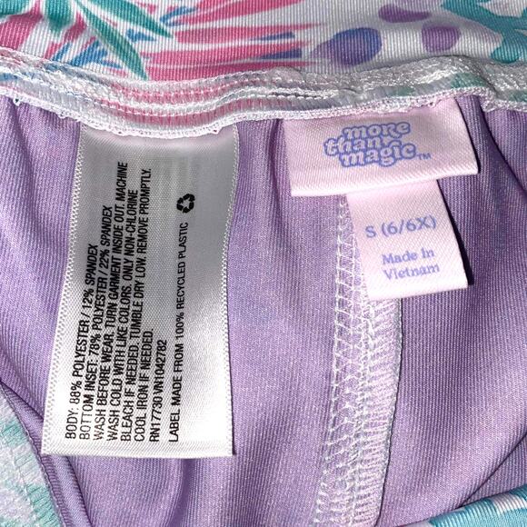 MORE THAN MAGIC Blue Palm Leaf Stretch Athletic Leggings - Picture 4 of 5